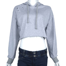 Women Casual Short Hoodie Sweatshirt Jumper Crop Tops Pullover Loose Long Sleeve Hole Tee Shirts femme camisetas y tops IMY66