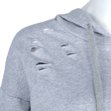 Women Casual Short Hoodie Sweatshirt Jumper Crop Tops Pullover Loose Long Sleeve Hole Tee Shirts femme camisetas y tops IMY66