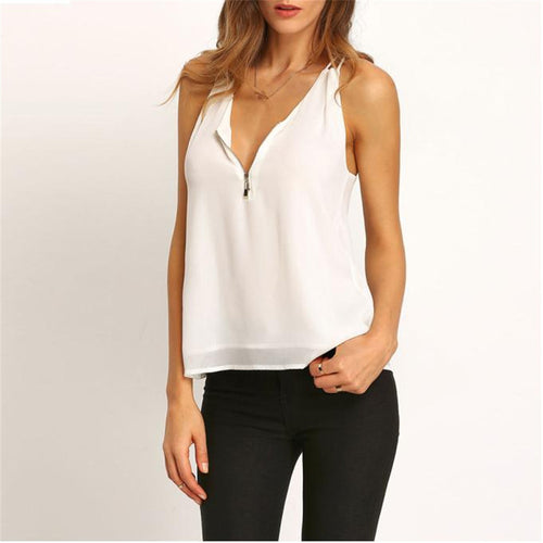 Women Casual Sleeveless Chiffon Blouse Lady Shirts Sexy Condole belt Blouse Women Clothing blusas IMY66