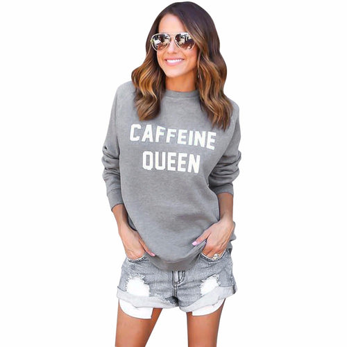 Women Casual Sweatshirt T-Shirts Letters Printed Round Neck Long Sleeve Sweater Tops Tee Shirts camisas feminina IMY66