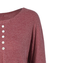 Women Casual T-Shirts Buttons Long Sleeve Round Neck Pullover Tops Tee Shirts femme camisetas y tops IMY66