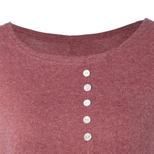 Women Casual T-Shirts Buttons Long Sleeve Round Neck Pullover Tops Tee Shirts femme camisetas y tops IMY66