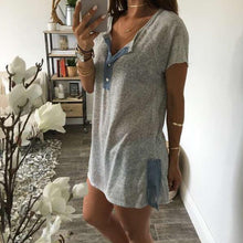 Women Casual T-Shirts Sexy V Neck Loose Cotton Blend Button Tops Tee shirt femme Tops Shirt Camisetas Feminina IMY66