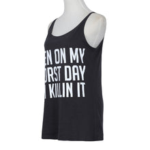 Women Casual Tank Tops Ladies Sexy Letter Print Sleeveless T-Shirt blusas feminino Big Size Black IMY66