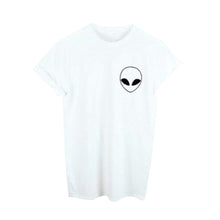 Women Casual Tee Shirt Funny Alien Printed Short Sleeve T-Shirt Loose Cotton Shirt Tops female IMY66