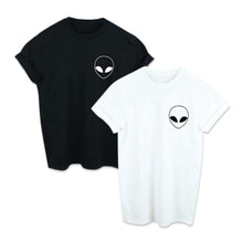 Women Casual Tee Shirt Funny Alien Printed Short Sleeve T-Shirt Loose Cotton Shirt Tops female IMY66