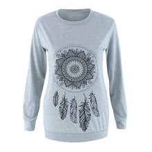 Women Casual Tee Shirts Long Sleeve Feather Printing T-Shirt Tops Tee Shirts femme camisetas y tops IMY66