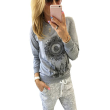 Women Casual Tee Shirts Long Sleeve Feather Printing T-Shirt Tops Tee Shirts femme camisetas y tops IMY66