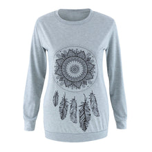 Women Casual Tee Shirts Long Sleeve Feather Printing T-Shirt Tops Tee Shirts femme camisetas y tops IMY66