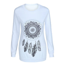 Women Casual Tee Shirts Long Sleeve Feather Printing T-Shirt Tops Tee Shirts femme camisetas y tops IMY66