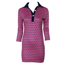 Women Casual Turn-down Collar Dress Sexy Club Dress Straight Slim V-Neck Three Quarter Geometry Print Dress vestido IMY66