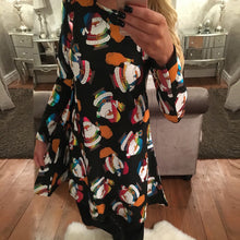 Women Casual Print Swing Dress Ladies Long Sleeve Flared Bodycon Bandage Party Dress Vestidos femininos IMY66