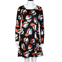 Women Casual Print Swing Dress Ladies Long Sleeve Flared Bodycon Bandage Party Dress Vestidos femininos IMY66