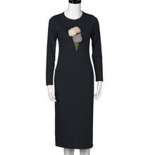 Women Casual long Dress Funny Ice Cream Hair Ball Printing Long-sleeved O Neck Package Hip Maxi Dress vestidos femininos IMY66