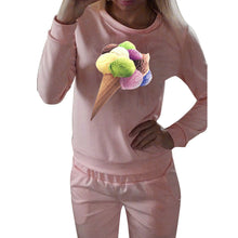 Women Causal Hooded Sweatshirt 3D Ice Cream Print Long Sleeve Shirt Pullovers Tee Shirts Femme camisas feminina IMY66