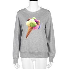 Women Causal Hooded Sweatshirt 3D Ice Cream Print Long Sleeve Shirt Pullovers Tee Shirts Femme camisas feminina IMY66