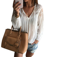 Women Chiffon Blouse Boho Lady Sexy Loose Lace Tops shirt Casual Shirt Women clothes blusa feminino IMY66