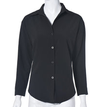 Women Chiffon Blouse Casual Boyfriend Long Sleeve Loose Shirt Big Size Office Shirts V Neck Tops Blusa IMY66