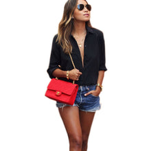 Women Chiffon Blouse Casual Boyfriend Long Sleeve Loose Shirt Big Size Office Shirts V Neck Tops Blusa IMY66