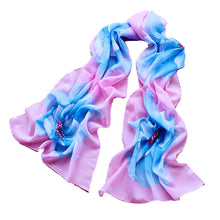 Women Chiffon Scarf Soft Thin Chiffon Silk Scarf Big Flower Printed Silk Scarves Wrap Shawl Scarves Female Size 160*50CM IMY66