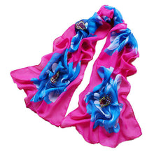 Women Chiffon Scarf Soft Thin Chiffon Silk Scarf Big Flower Printed Silk Scarves Wrap Shawl Scarves Female Size 160*50CM IMY66