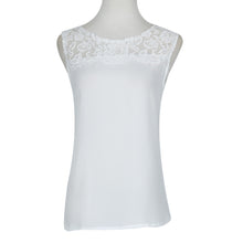 Women Chiffon Tank Tops Lace Floral Hollow Sleeveless Shirts Blouse Casual Tank Tops Blusas Feminino IMY66