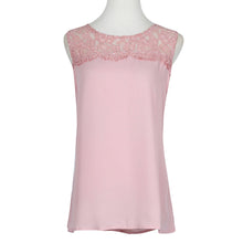 Women Chiffon Tank Tops Lace Floral Hollow Sleeveless Shirts Blouse Casual Tank Tops Blusas Feminino IMY66