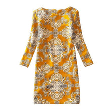 Women Clothing Dress Ladies Casual Flower Print Long Sleeve Party Dress vestidos femininos Plus Size IMY66