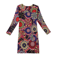 Women Clothing Dress Ladies Casual Flower Print Long Sleeve Party Dress vestidos femininos Plus Size IMY66