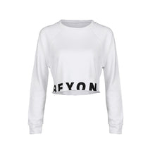 Women Crop Tops Letters Loose Long Sleeve O Neck Short Sweater Tops Shirt Pullovers Tee Shirts Femme camisas feminina IMY66