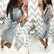 Women Dresses Sexy Zipper Dress Ladies Casual Long-sleeved Bodycon Mini Dress vestido femininos IMY66