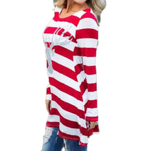 Women Dress Casual Striped Dress Round Neck Elk Print Long Sleeve Loose Dress vestidos feminino IMY66