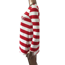 Women Dress Casual Striped Dress Round Neck Elk Print Long Sleeve Loose Dress vestidos feminino IMY66