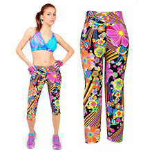 Women Fitness Mid Calf Elastic Pants Leggins Sweatpants Women Printing Legging Jegging IMY66