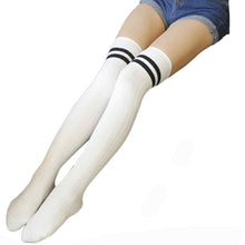 Women Girl Stocking Striped Over Knee Leg Warmer Stocking Cotton Stocking Thigh High Stockings For Student IMY66