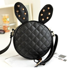 Women Handbag Crossbody Bag Lovely Girl Rabbit Ear Round PU Leather Handbag Rivet Shoulder Messenger Bag IMY66