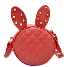Women Handbag Crossbody Bag Lovely Girl Rabbit Ear Round PU Leather Handbag Rivet Shoulder Messenger Bag IMY66