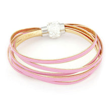 Women Handmade Rhinestone Magnet Rope Charm Jewelry Weave Bracelet IMY66