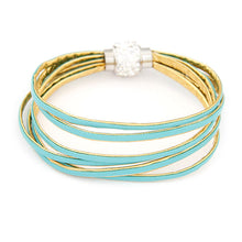 Women Handmade Rhinestone Magnet Rope Charm Jewelry Weave Bracelet IMY66