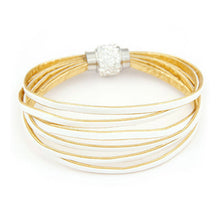 Women Handmade Rhinestone Magnet Rope Charm Jewelry Weave Bracelet IMY66