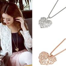Women Hollow Heart Crystal Rhinestone Pendant Long Chain Necklace Wedding IMY66