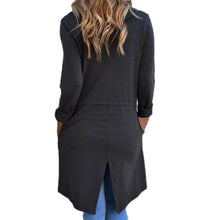 Women Irregular Long Cardigan Long Sleeve Hooded Drape Front Knitted Open Stitch Blouse Outwear Jacket Coat Tops IMY66