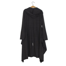 Women Irregular Long Cardigan Long Sleeve Hooded Drape Front Knitted Open Stitch Blouse Outwear Jacket Coat Tops IMY66
