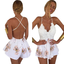 Women Jumpsuit Rompers Sexy Backless Club Floral Lace Elegant Bodycon Jumpsuit Playsuit Romper mujeres mono IMY66