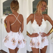Women Jumpsuit Rompers Sexy Backless Club Floral Lace Elegant Bodycon Jumpsuit Playsuit Romper mujeres mono IMY66