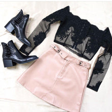 Women Lace Blouse Off Shoulders Sexy Embroidered Long Sleeve blusas femininas Chemise Femme Sexy Short Sleeve Tops IMY66