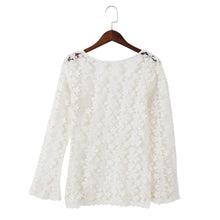 Women Lace Crochet Blouse Long Sleeve Shirt Casual Blouse Tops Sexy Tops Blouses Chemise Femme Blusas feminina IMY66