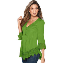 Women Lace Crochet Splice Blouse Cotton Blend Long Sleeve Shirt Casual Blouses Tops blusas chemise femme IMY66