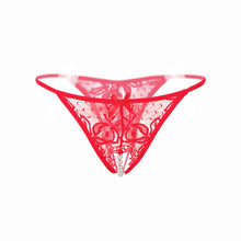 Women Lace Crotchless Panties Crotch Thong With Pearls Massaging Underwear Thongs G-string Intimates Briefs Underpants IMY66