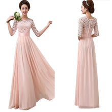 Women Lace Long Dress Ladies Casual Half Sleeve Crochet Chiffon Dress Plus Size Party Maxi Dress Vestidos Femininos IMY66